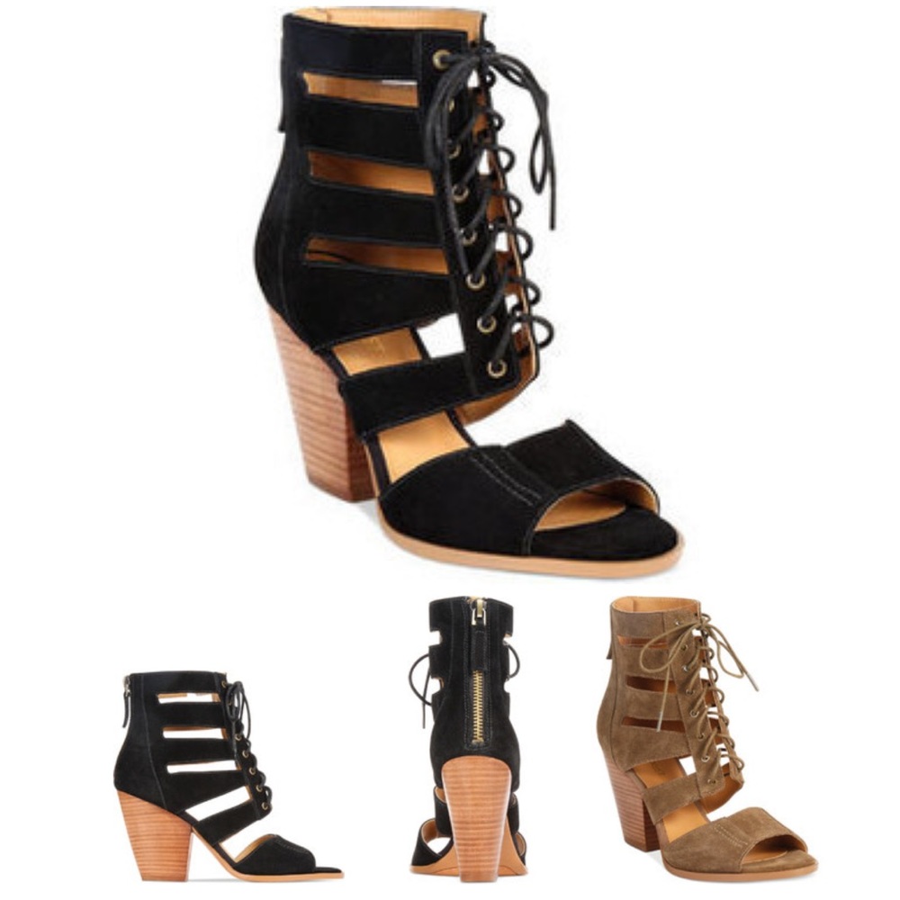 Nine West Black Suede Block Heels 8.5